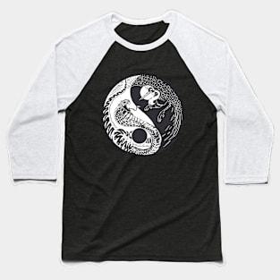 Yin And Yang Snake Vs Crane Design Baseball T-Shirt